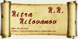 Mitra Milovanov vizit kartica